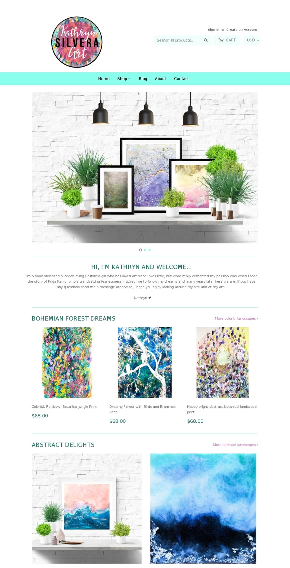 kathrynsilvera.com — Shopify storefront screenshot