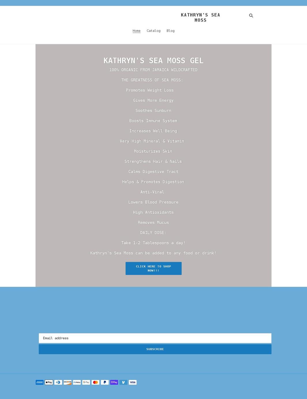 kathrynsseamoss.com shopify website screenshot