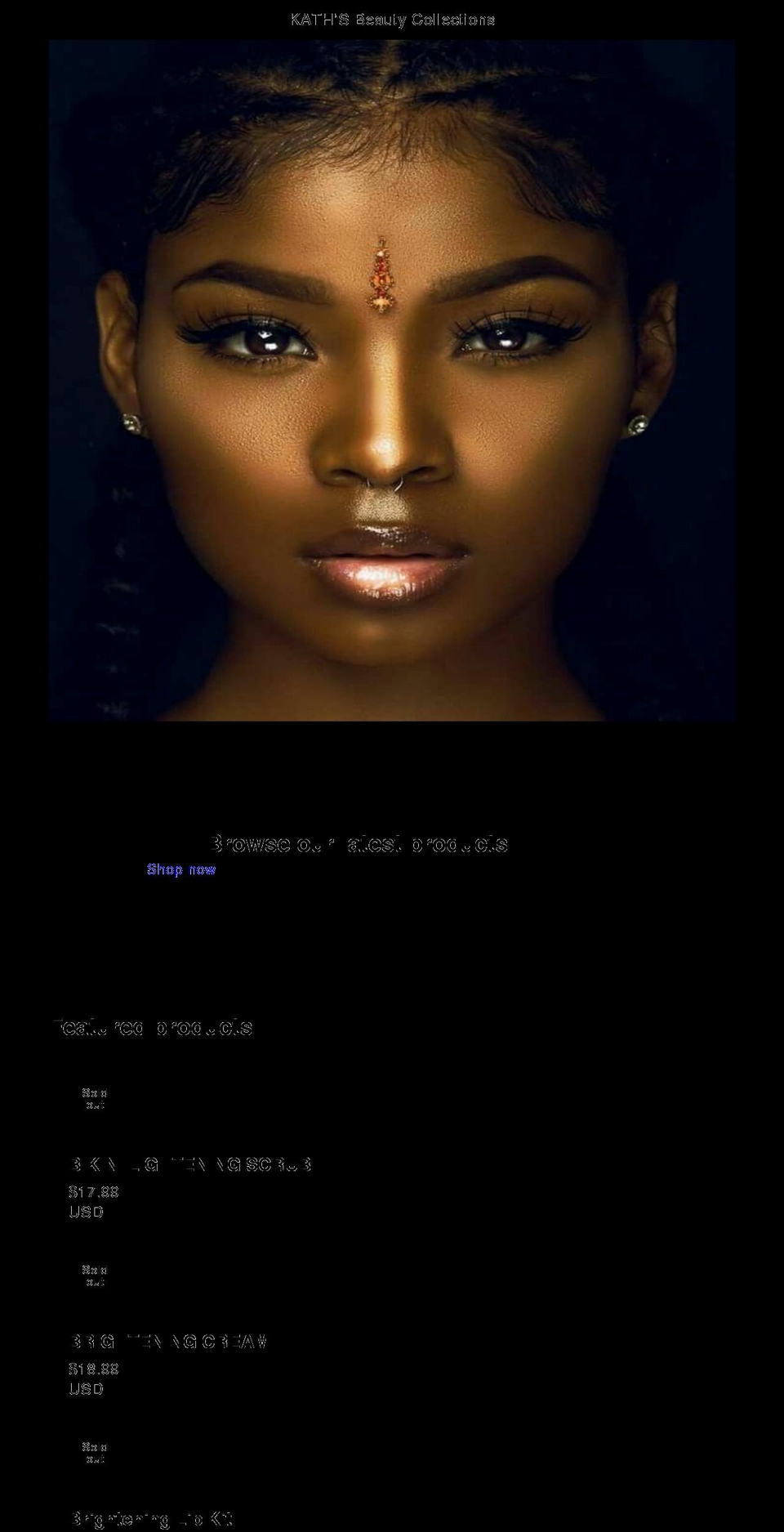 kathsbeautycollections.com shopify website screenshot