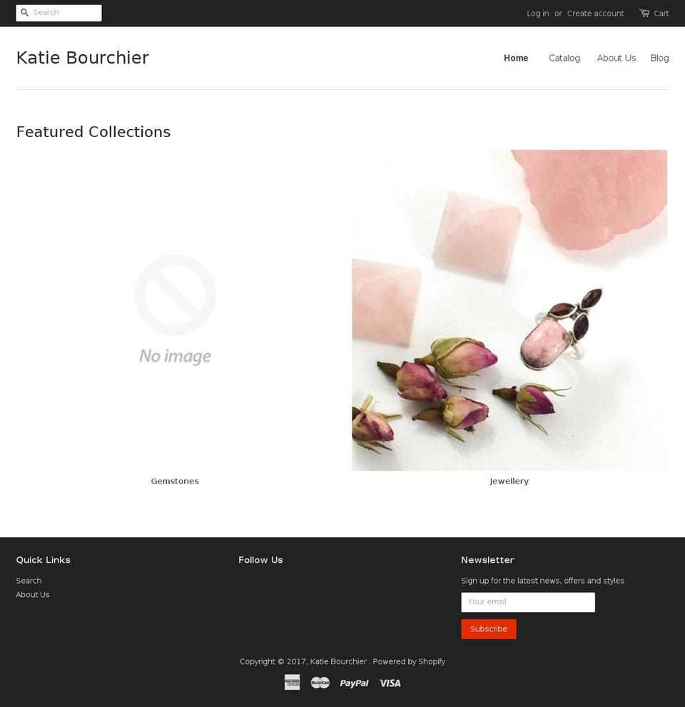 katiebourchier.com shopify website screenshot