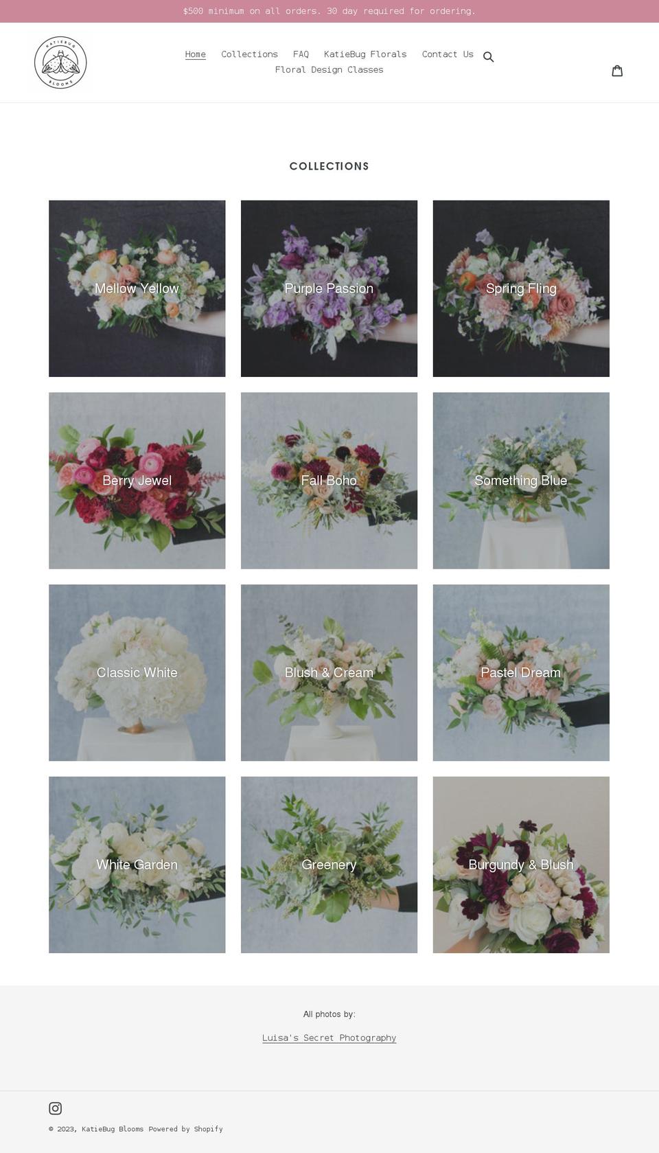 katiebugblooms.com shopify website screenshot