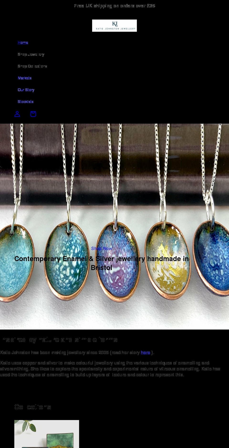 katiejohnstonjewellery.co.uk shopify website screenshot