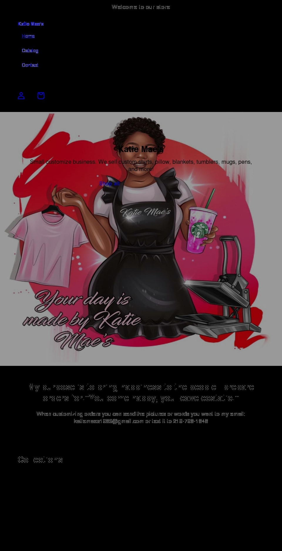 katiemaes.com shopify website screenshot