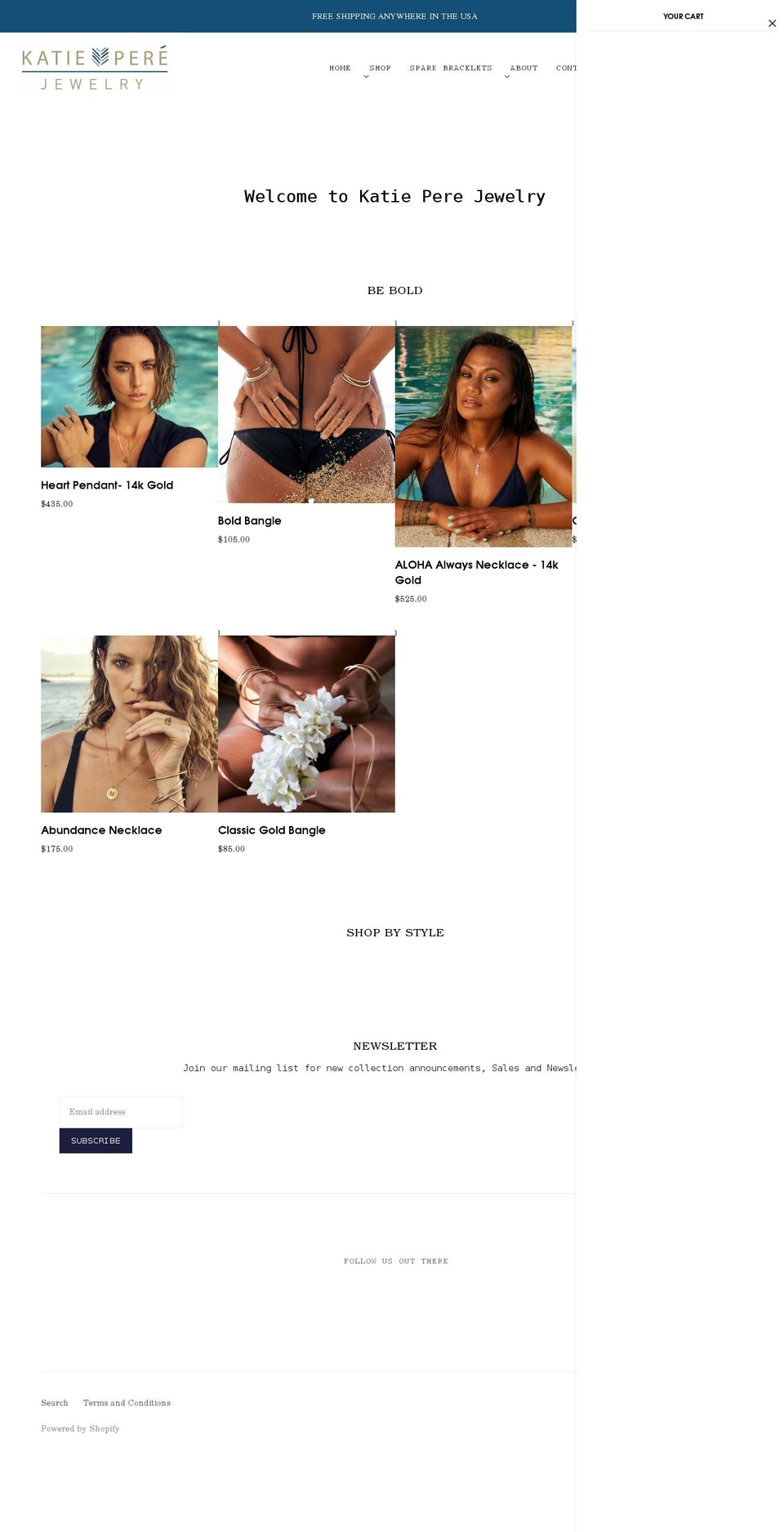 katieperejewelry.com shopify website screenshot