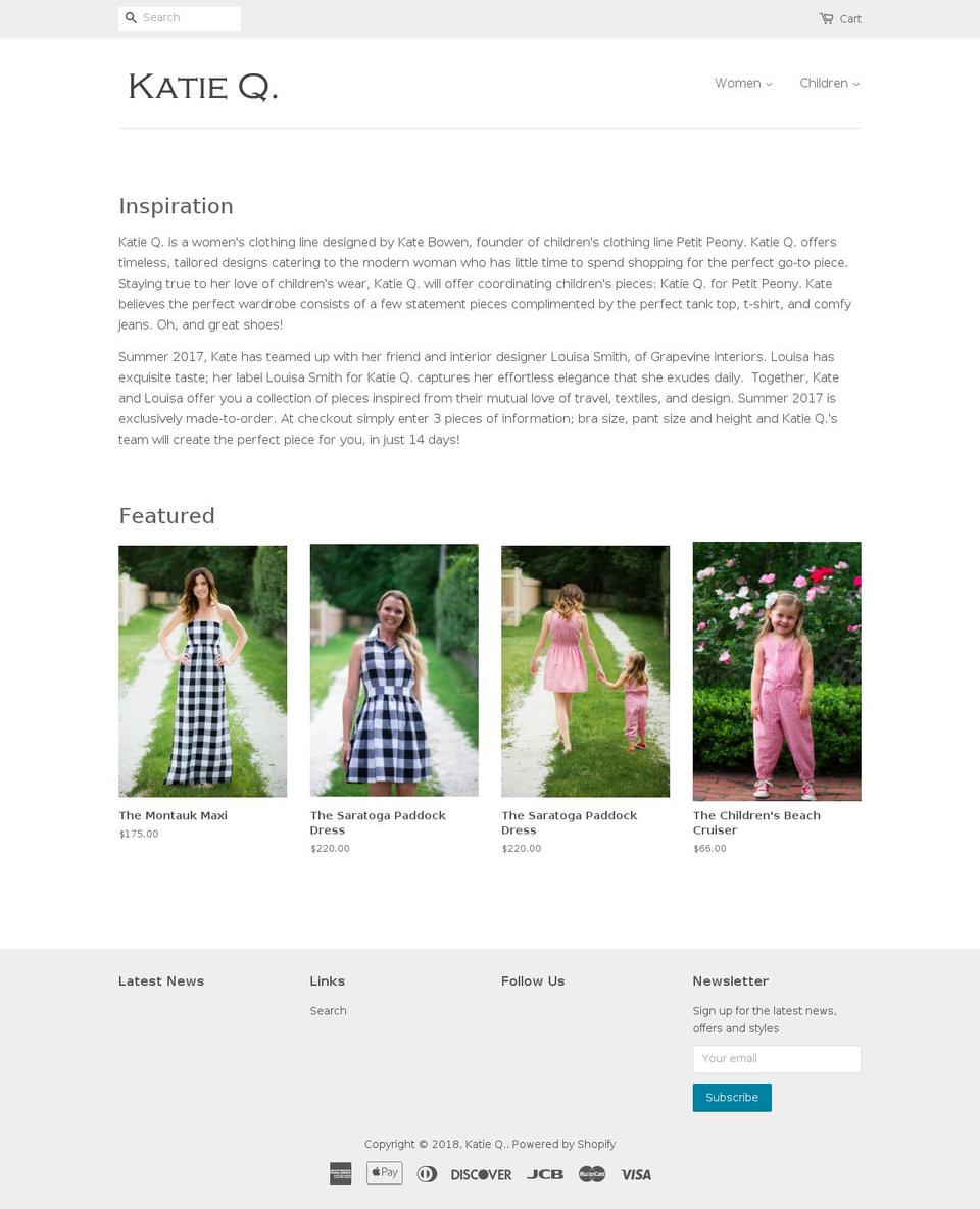 katieqdesign.com — Shopify storefront screenshot