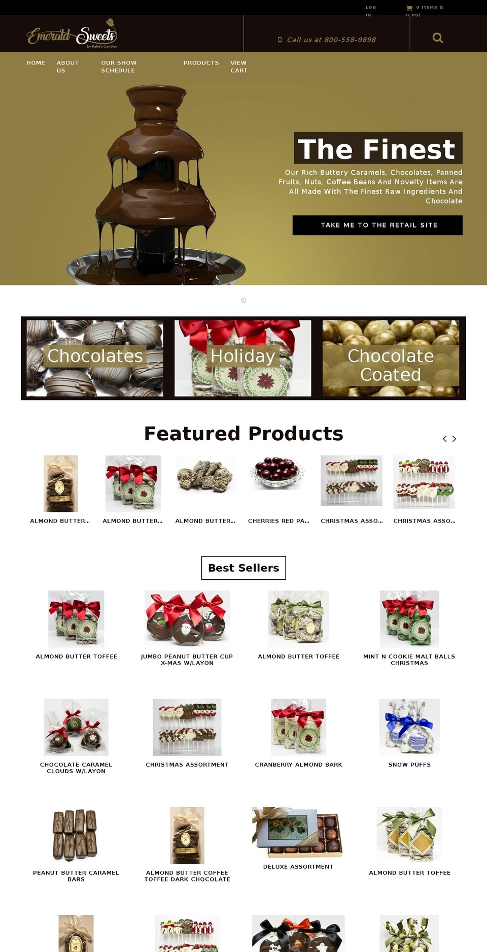 Emerald Shopify theme site example katiescandiesonline.com