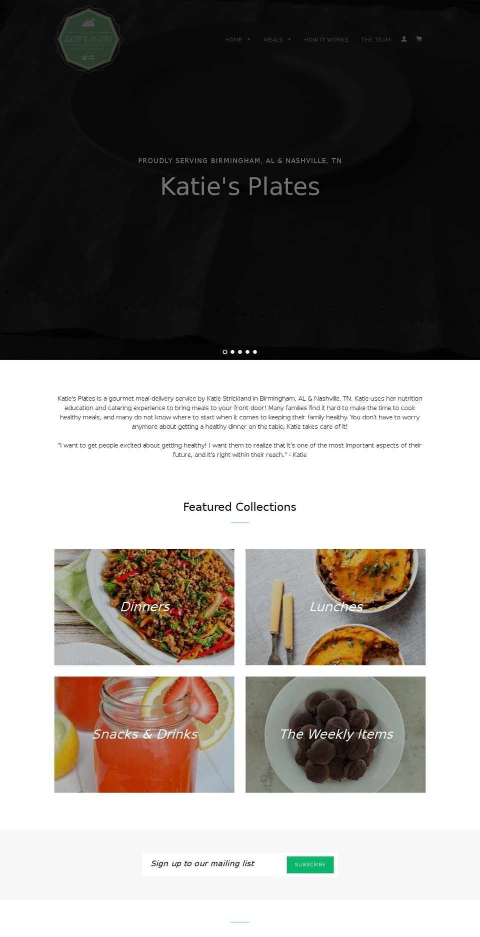 katiesplates.com shopify website screenshot