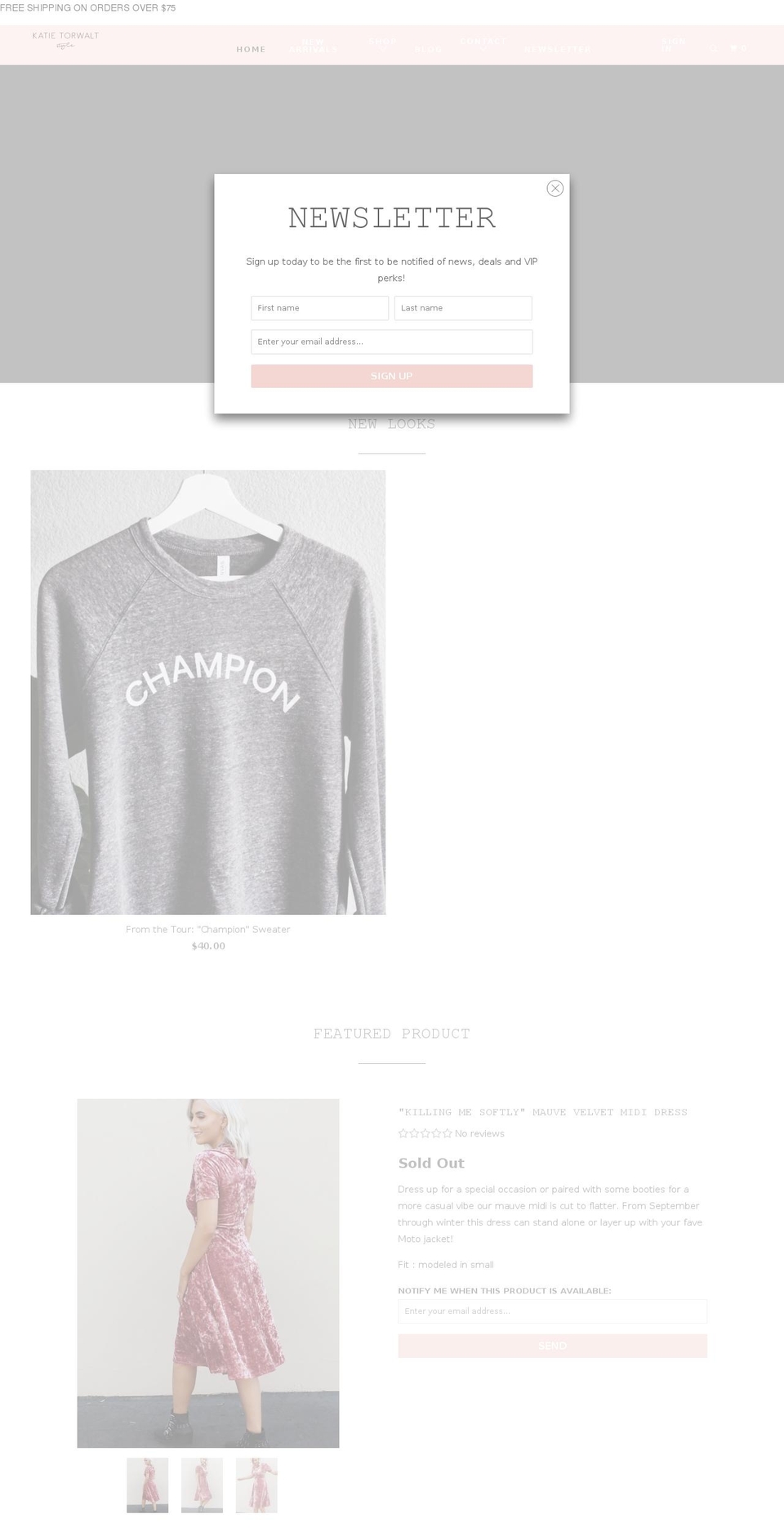 katietorwaltstyle.com — Shopify storefront screenshot