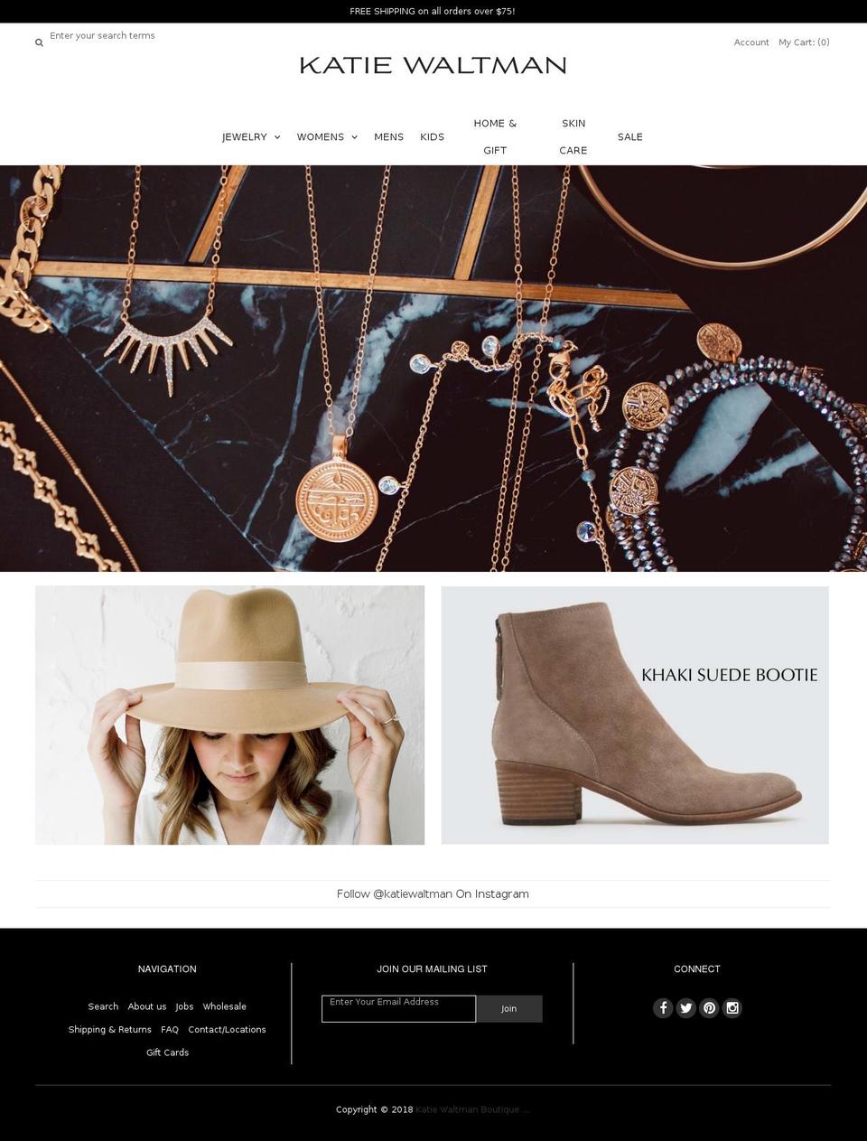 katiewaltmanjewelry.com — Shopify storefront screenshot