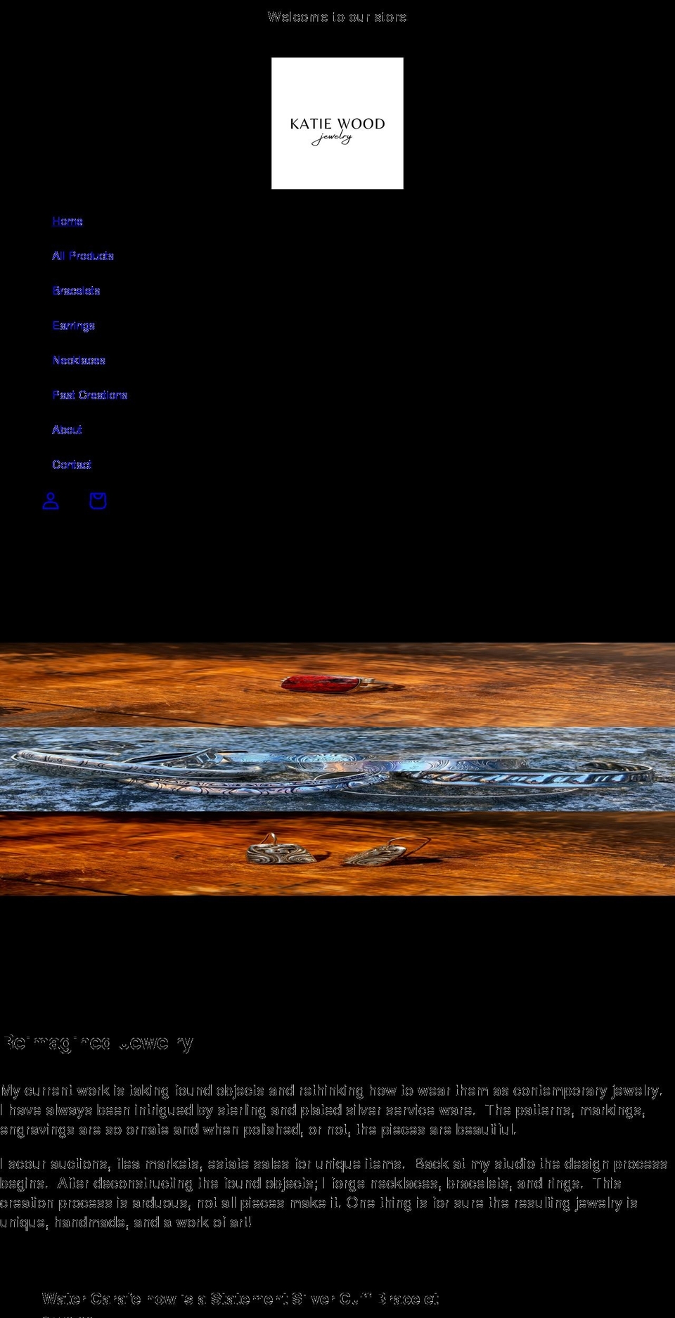 katiewoodjewelry.com shopify website screenshot