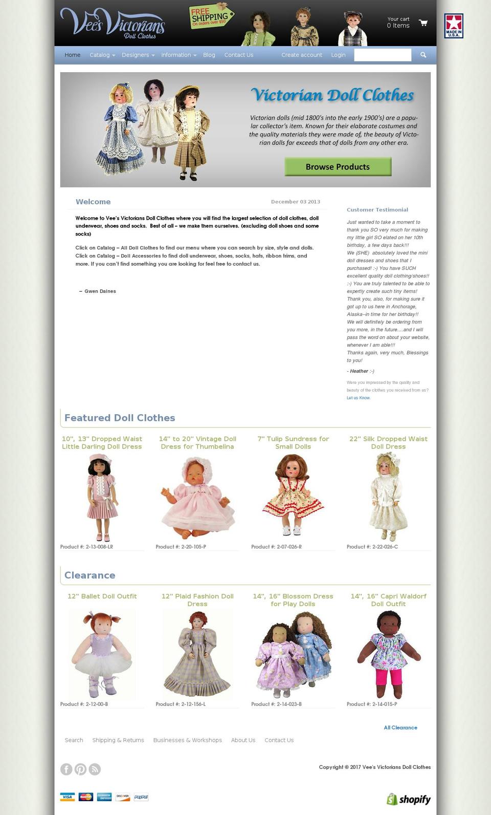 vees-victorians-react Shopify theme site example katirosedollclothes.com