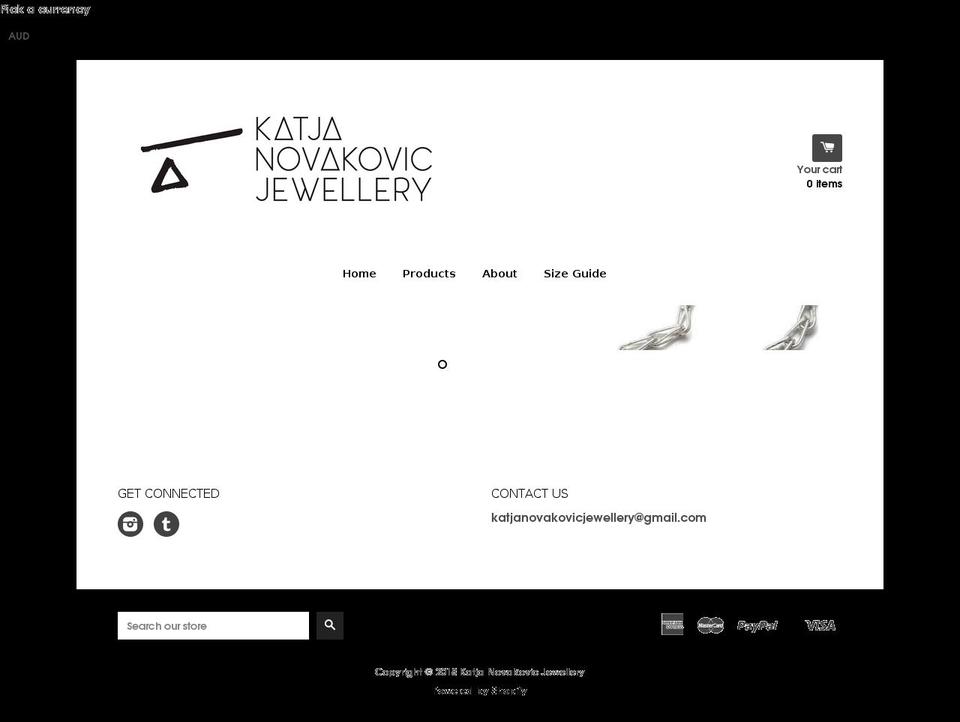 katja-novakovic-jewellery.com shopify website screenshot