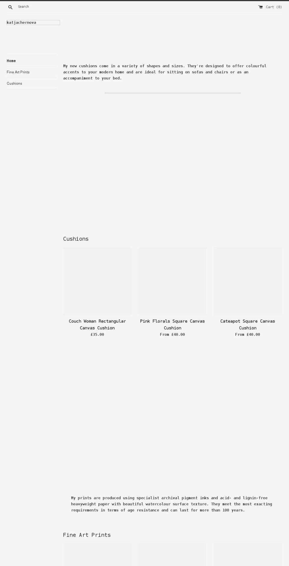 katjachernova.com shopify website screenshot