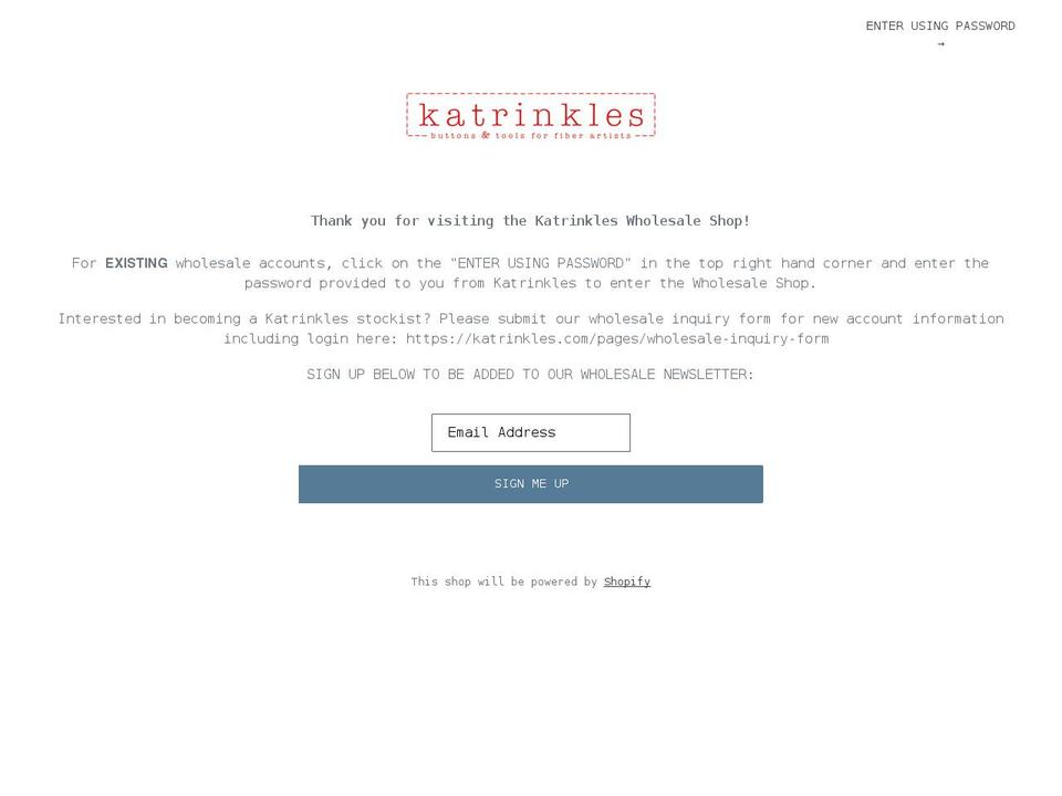 katrinkleswholesale.com — Shopify storefront screenshot