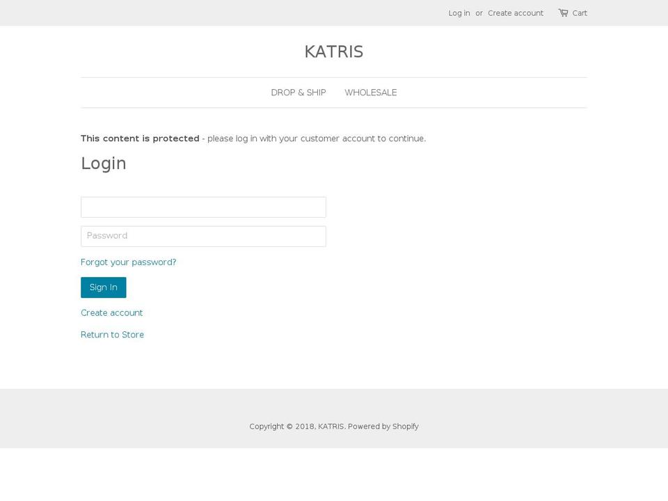 katriscatdc.com — Shopify storefront screenshot
