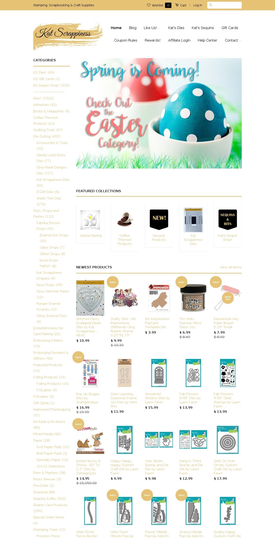 katscrappiness.com shopify website screenshot
