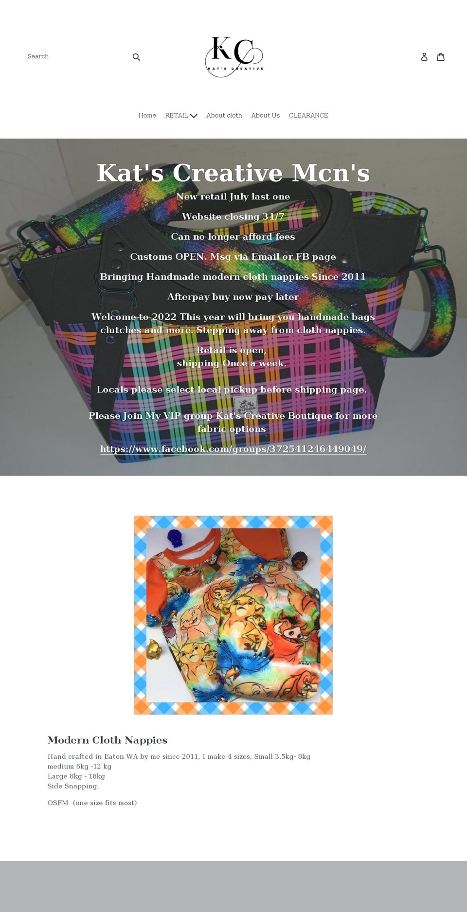 katscreativemcn.com.au shopify website screenshot