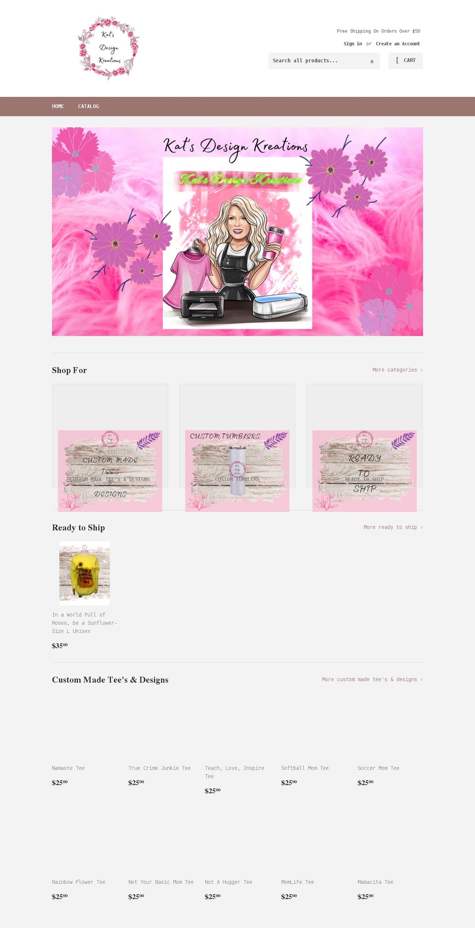 katsdesignkreations.com shopify website screenshot