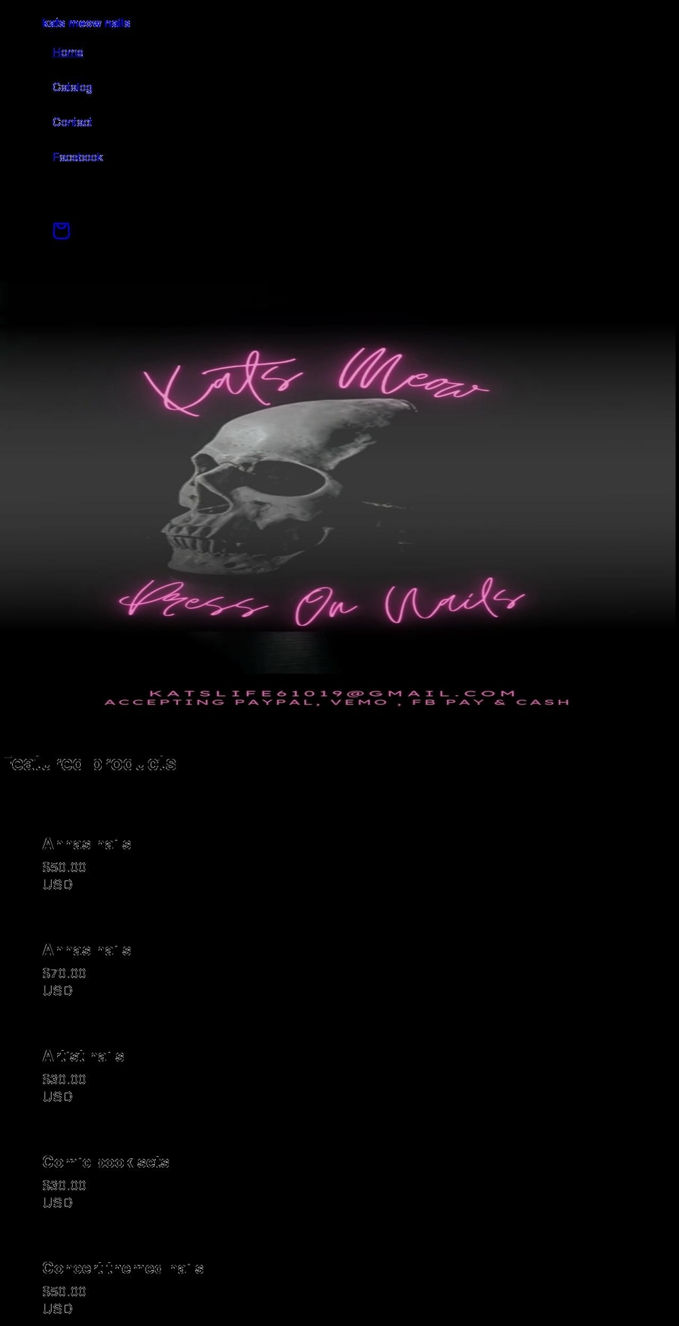katsmeownails.com shopify website screenshot