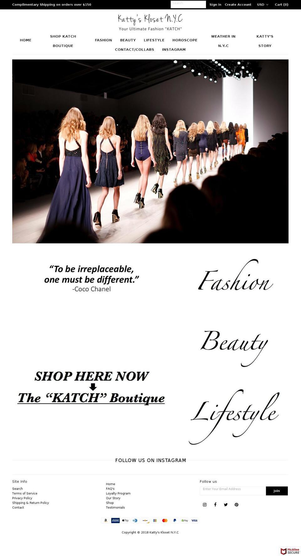 kattyskloset.com — Shopify storefront screenshot