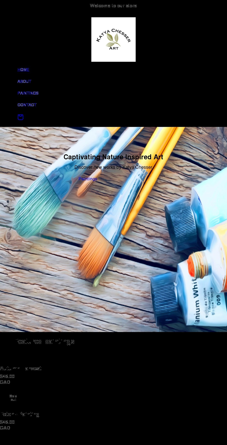 katyachesser.com shopify website screenshot