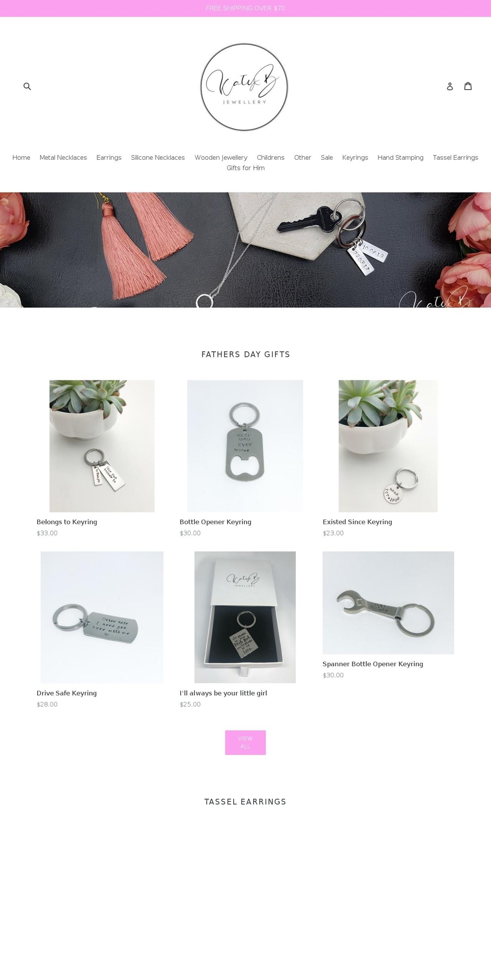 katybjewellery.co.nz shopify website screenshot