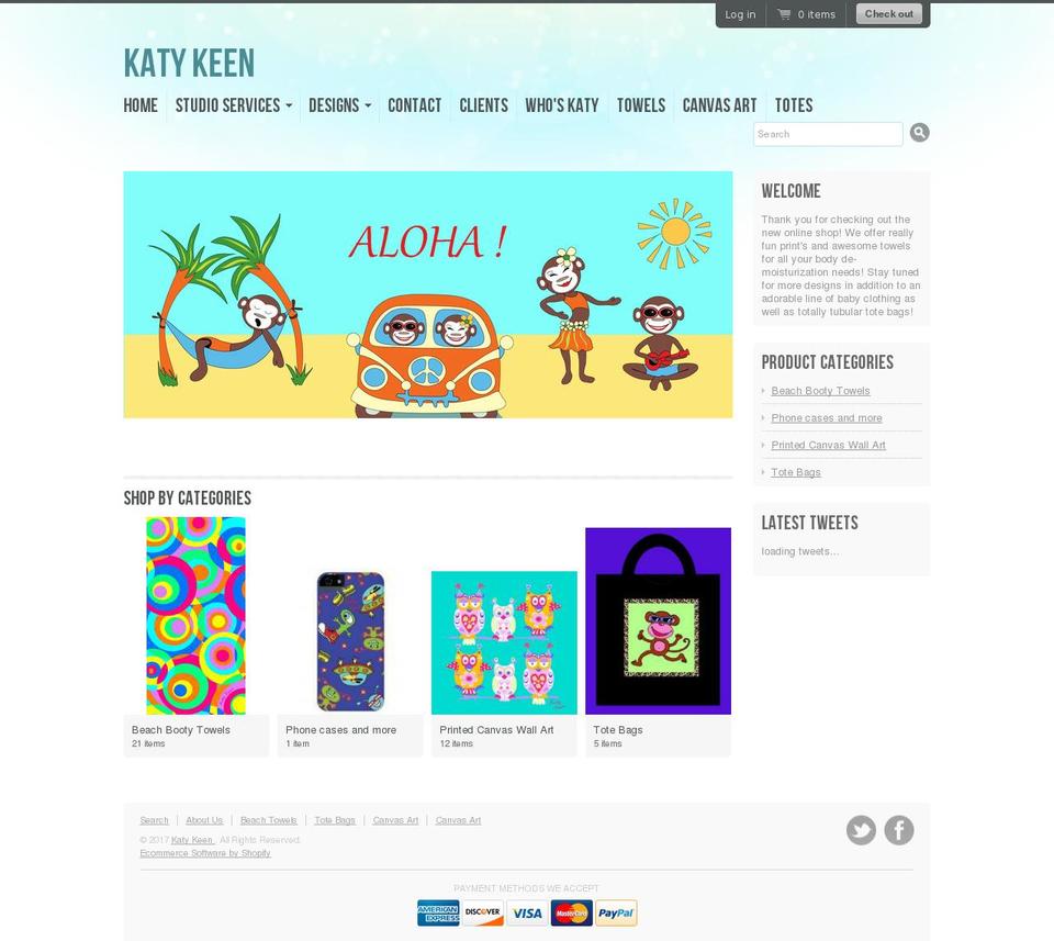 katykeen.com shopify website screenshot