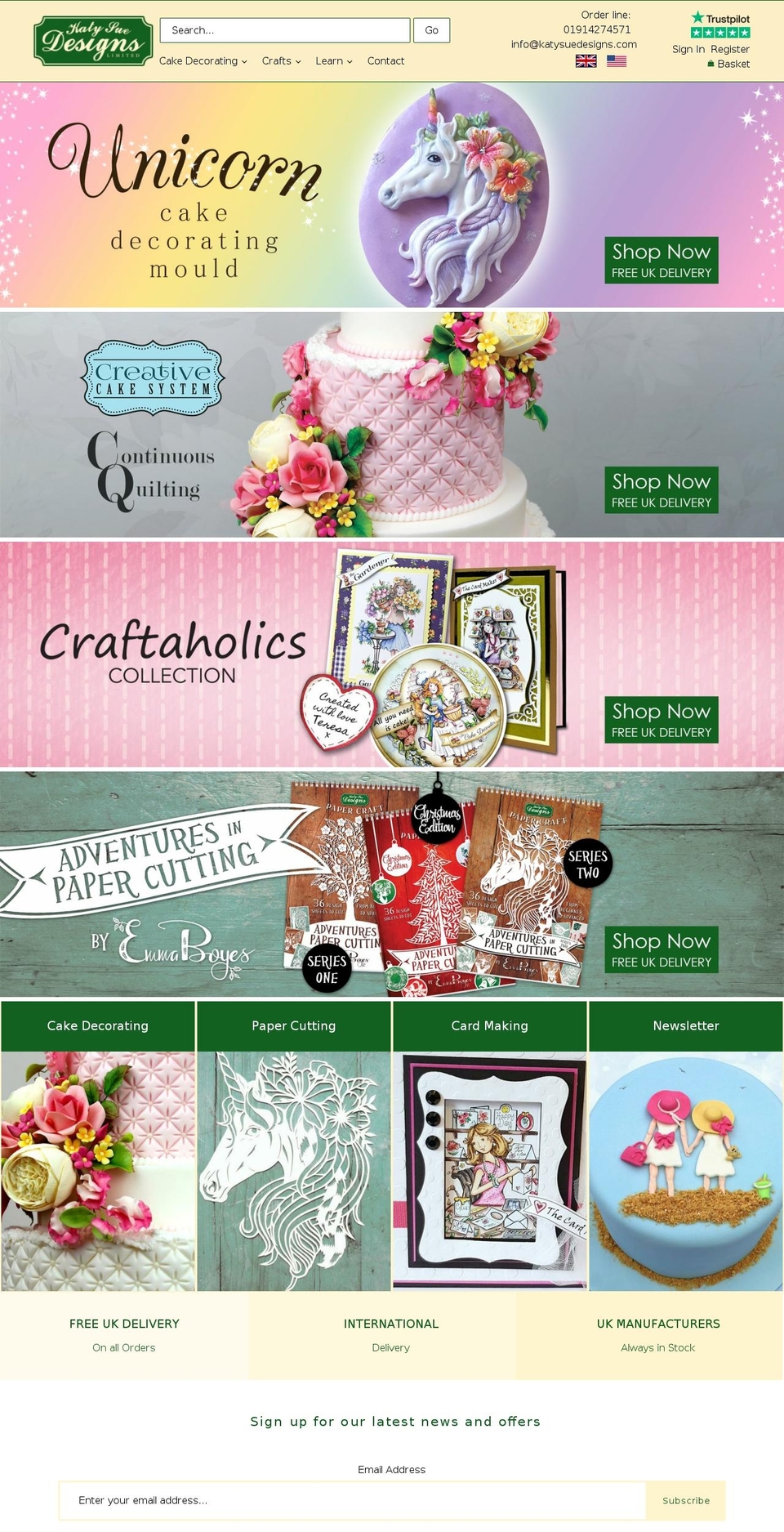 katysuedesigns.com shopify website screenshot