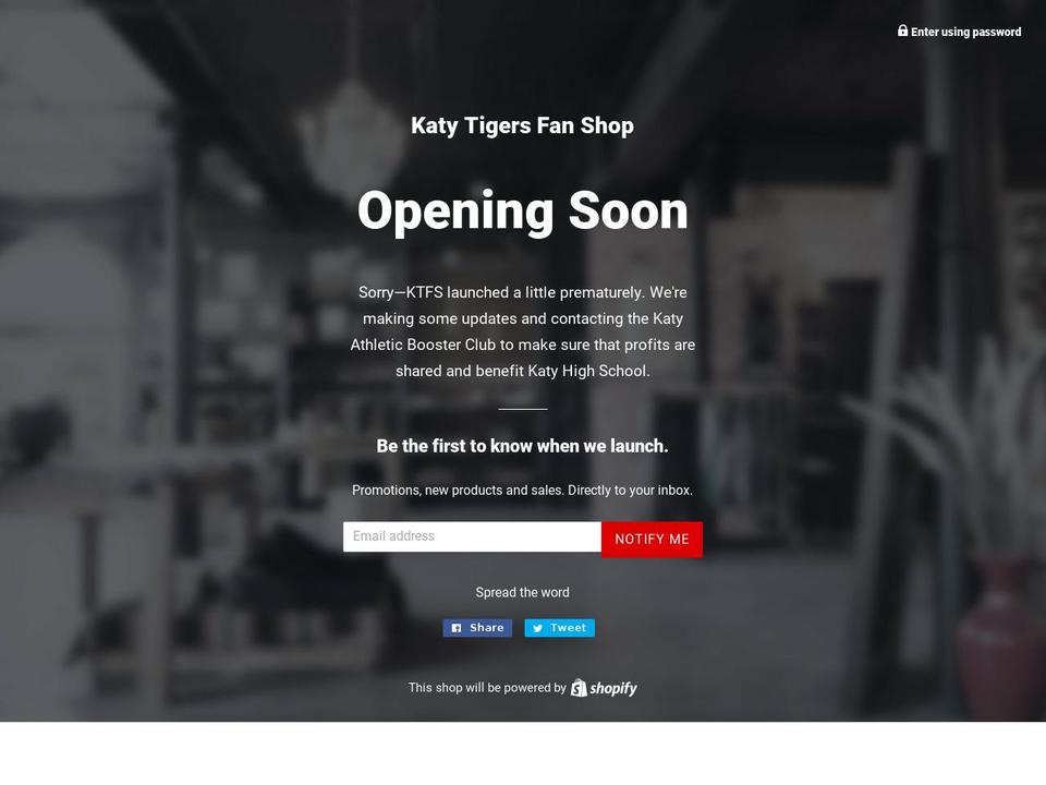 katytigersfanshop.com — Shopify storefront screenshot