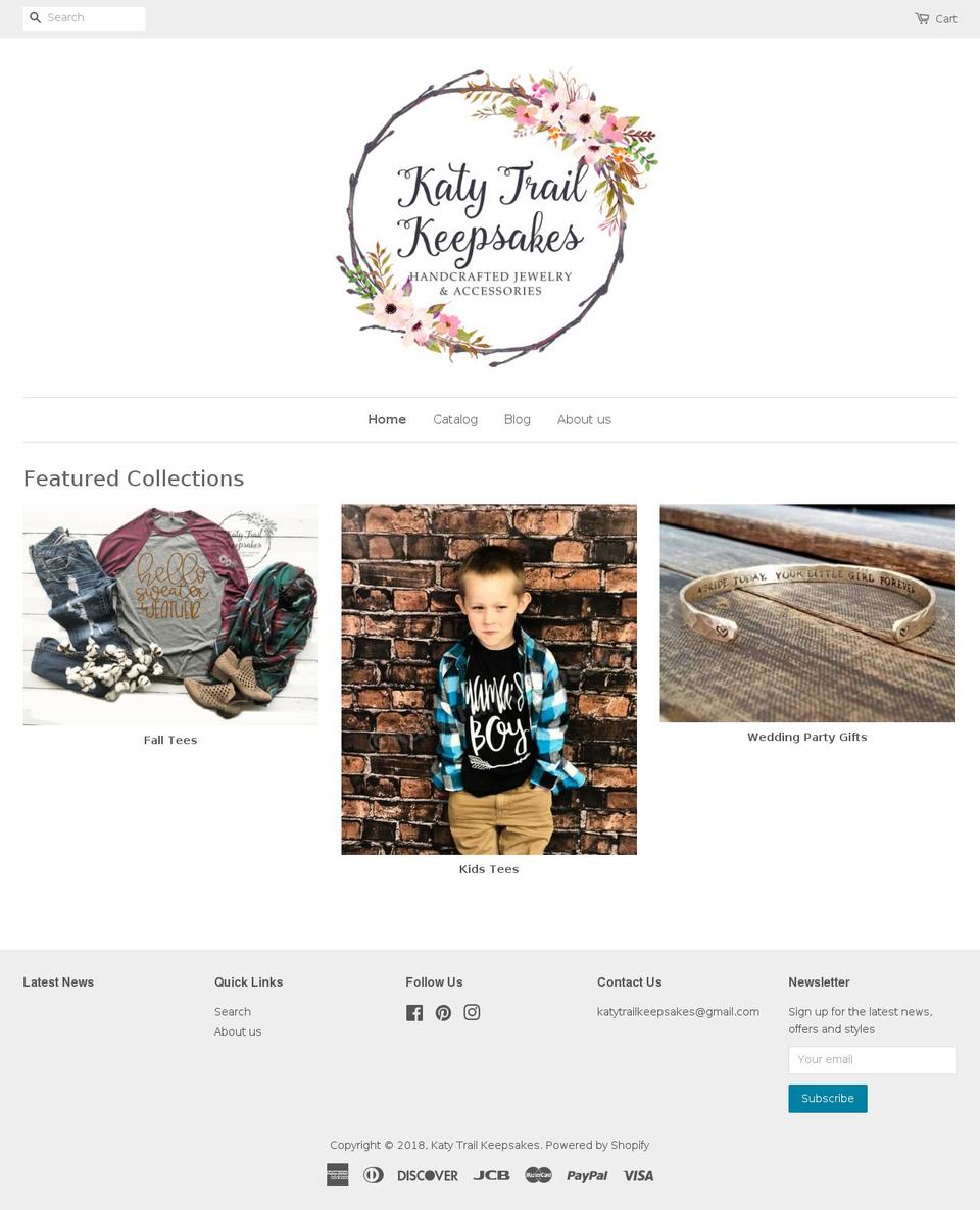 katytrailkeepsakes.com — Shopify storefront screenshot