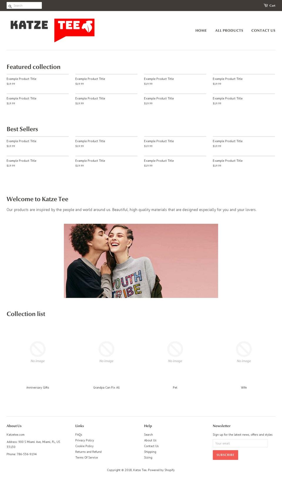 katzetee.com shopify website screenshot