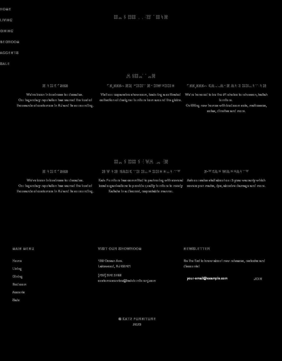 katzfurniturenj.com shopify website screenshot