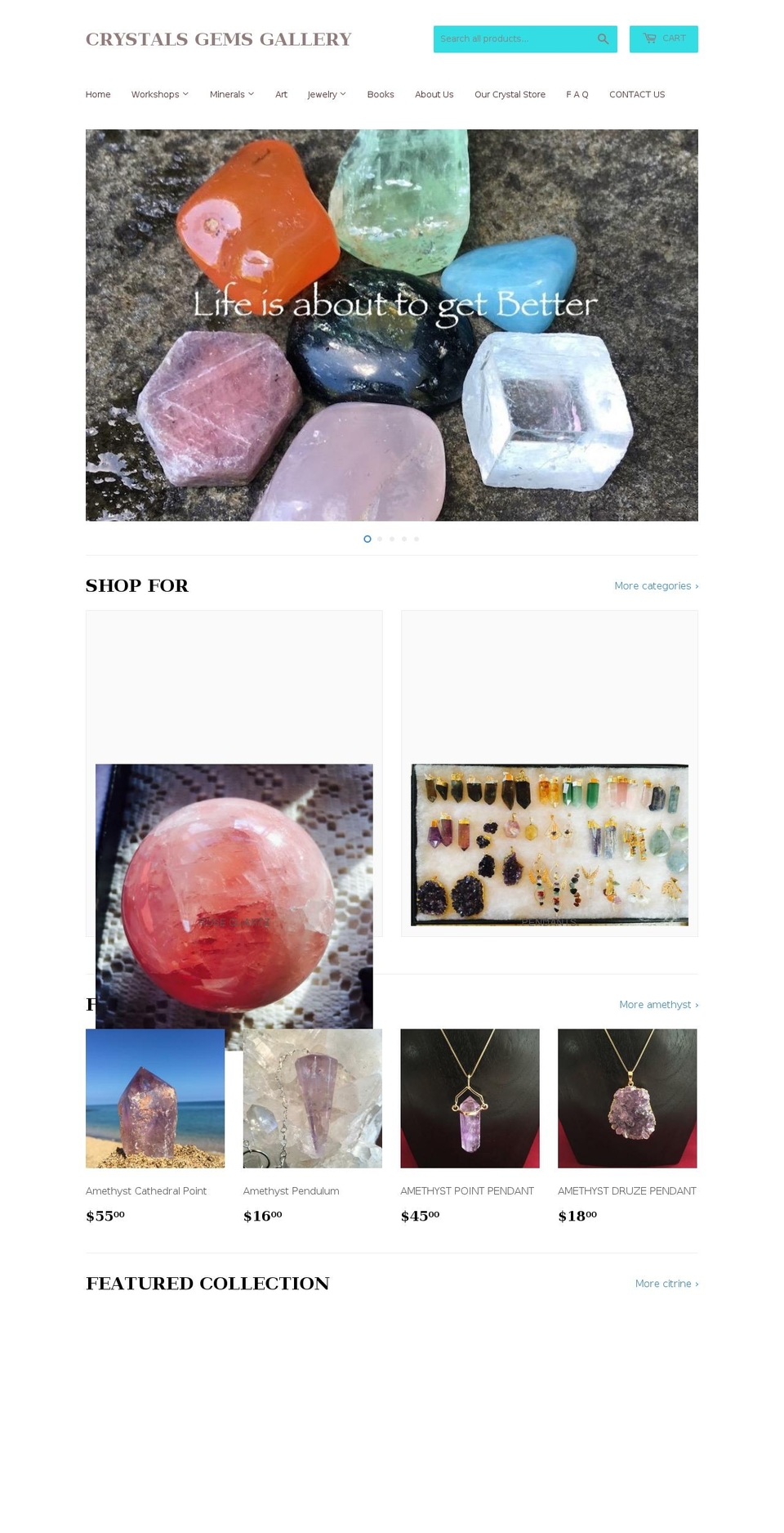 kauaicrystals-gems.com — Shopify storefront screenshot