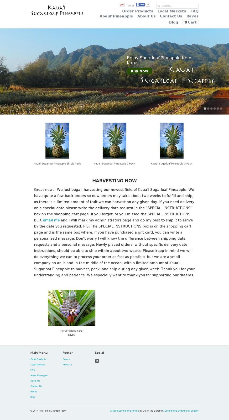 kauaisugarloaf.com shopify website screenshot