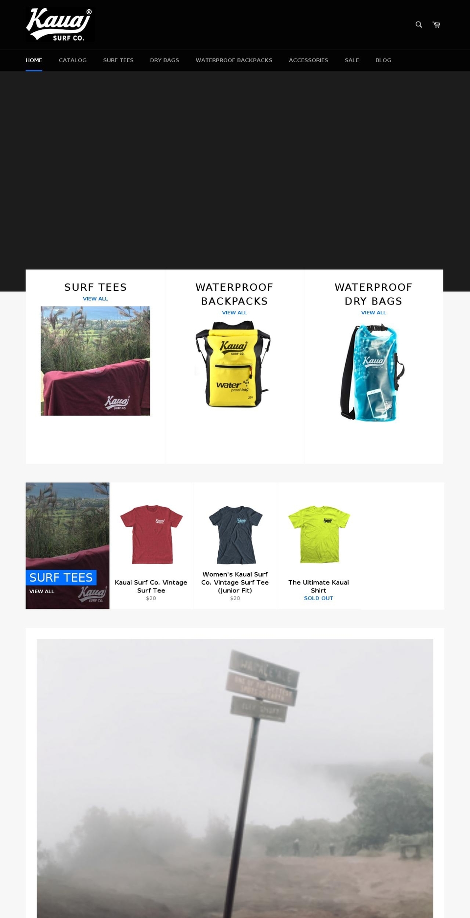 kauaisurfshop.com shopify website screenshot