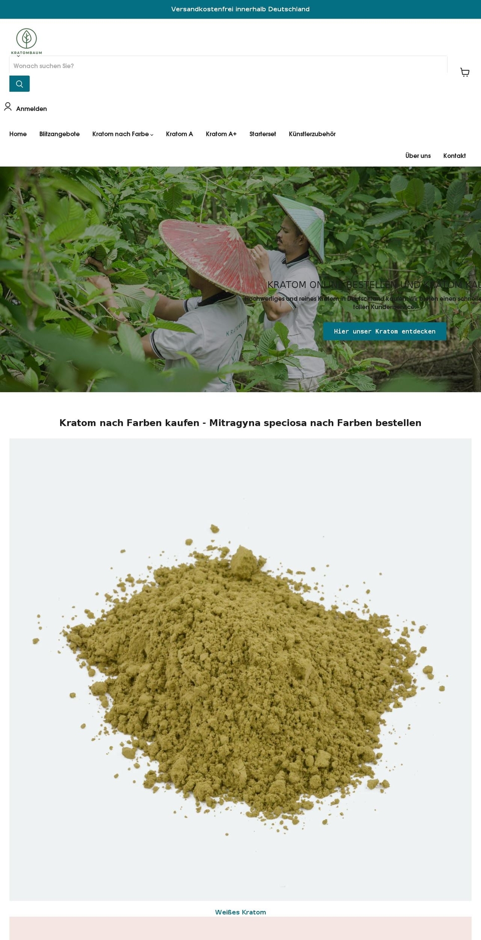 kaufe-kratom.de shopify website screenshot