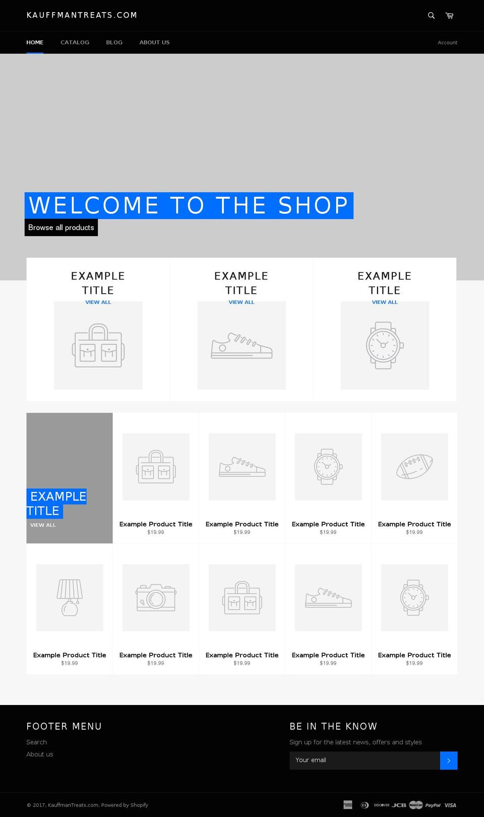 kauffmantreats.com shopify website screenshot