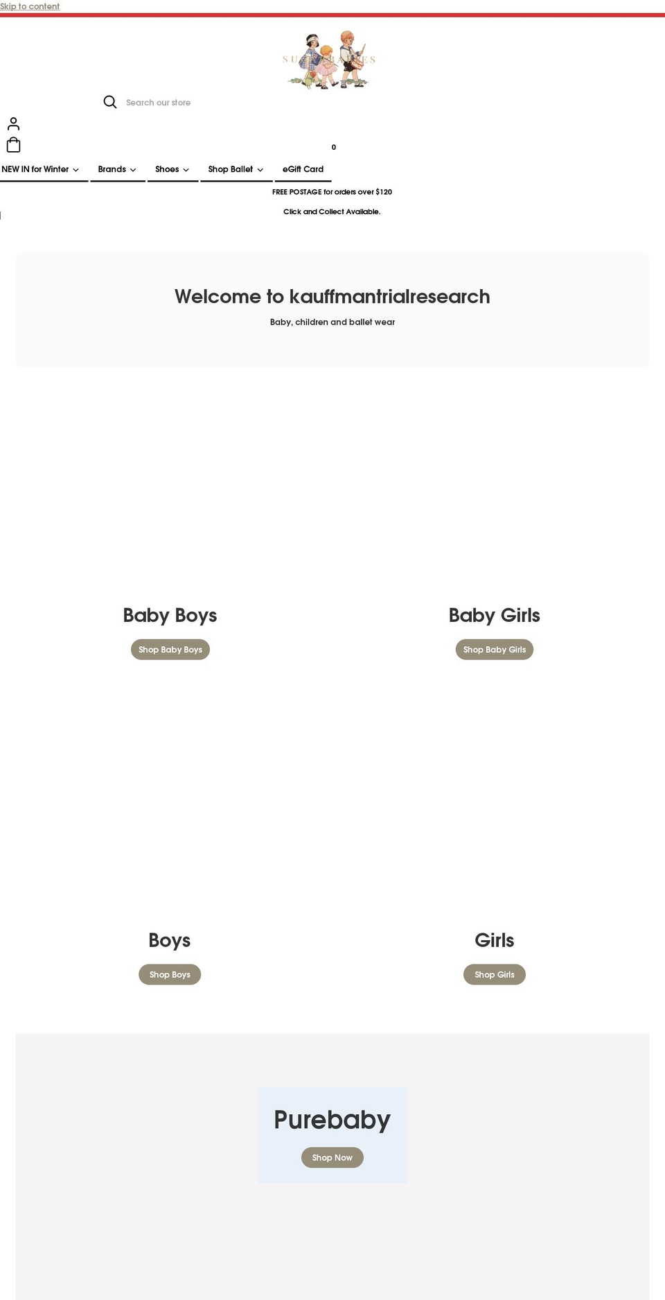 kauffmantrialresearch.com shopify website screenshot