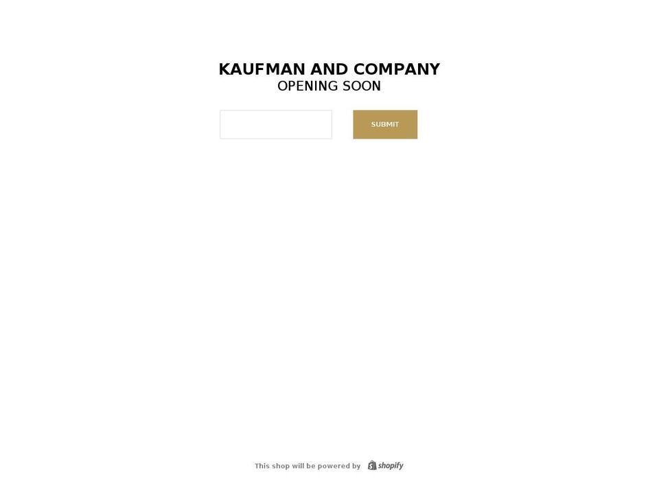 kaufmanandcompany.com shopify website screenshot