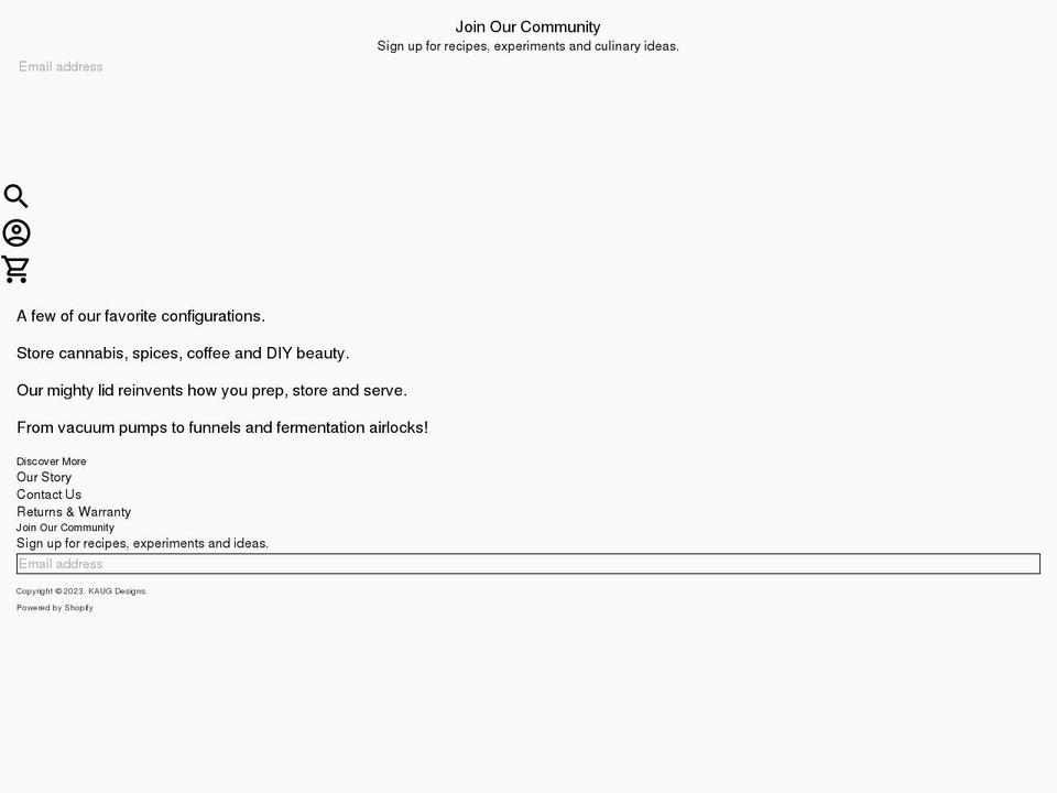 kaug.com shopify website screenshot