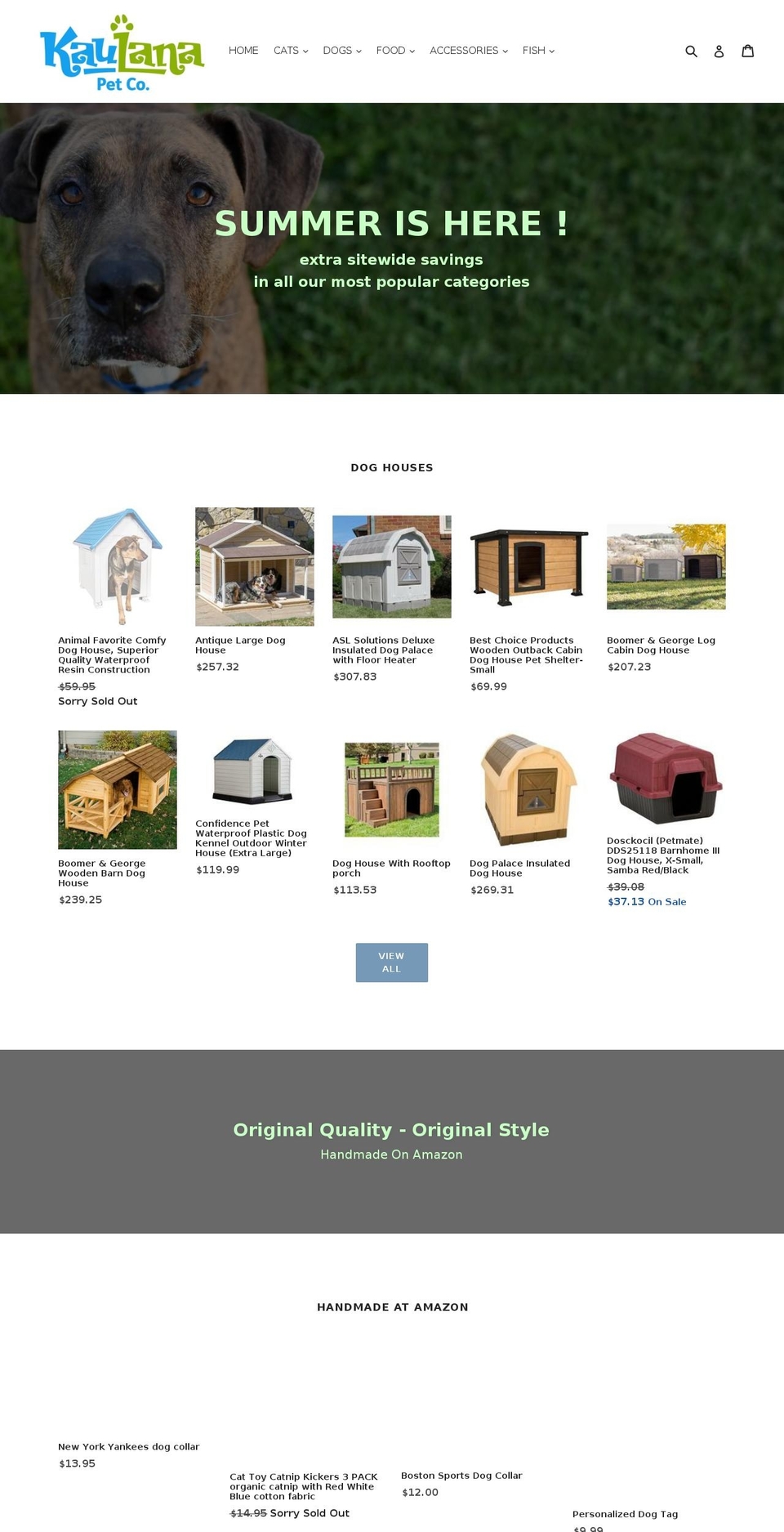 kaulanapetbed.com — Shopify storefront screenshot