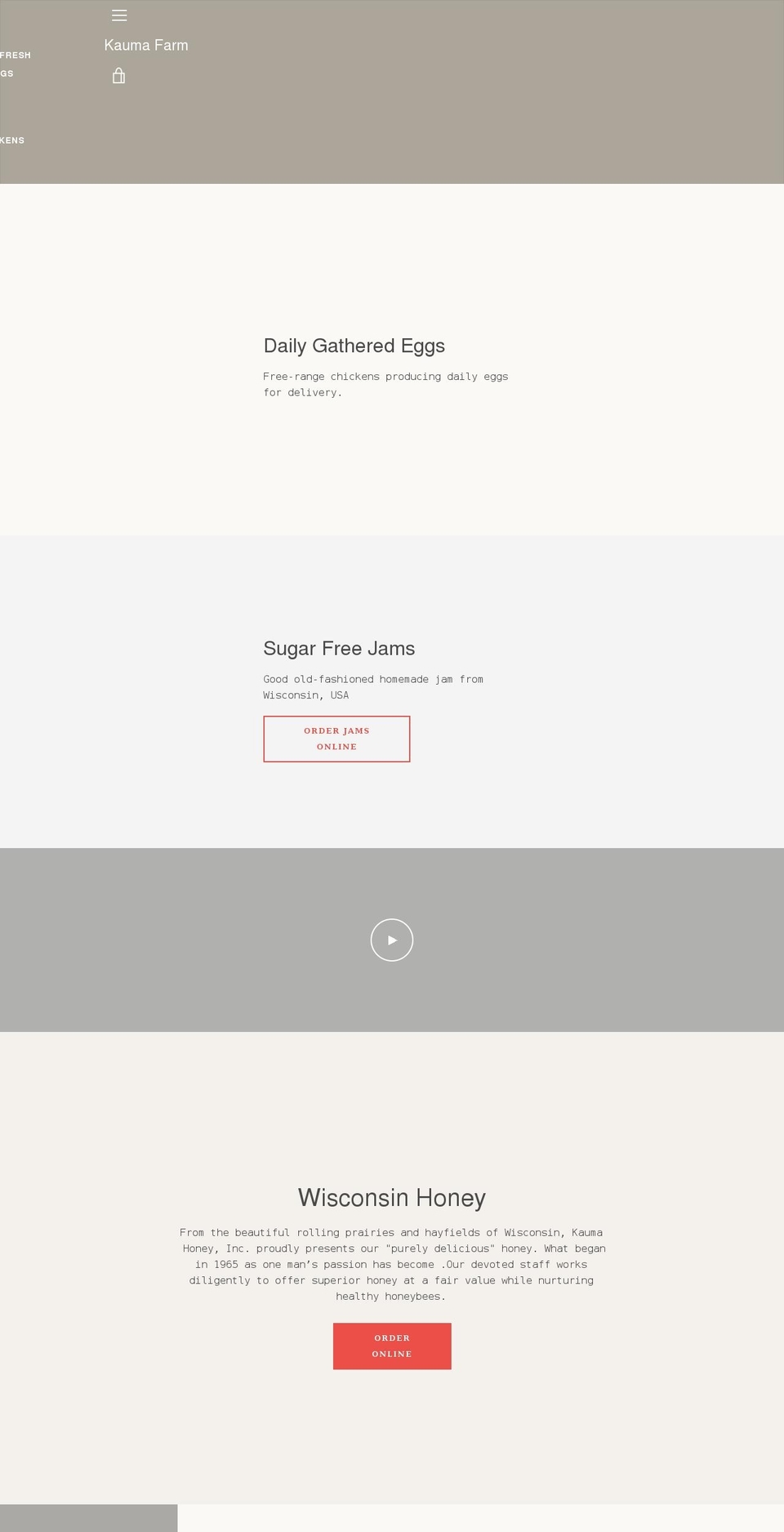 kaumafarm.com shopify website screenshot