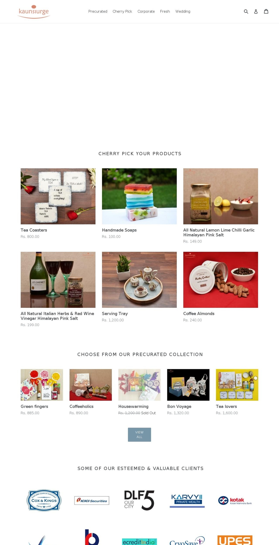 kaunsiurge.com — Shopify storefront screenshot