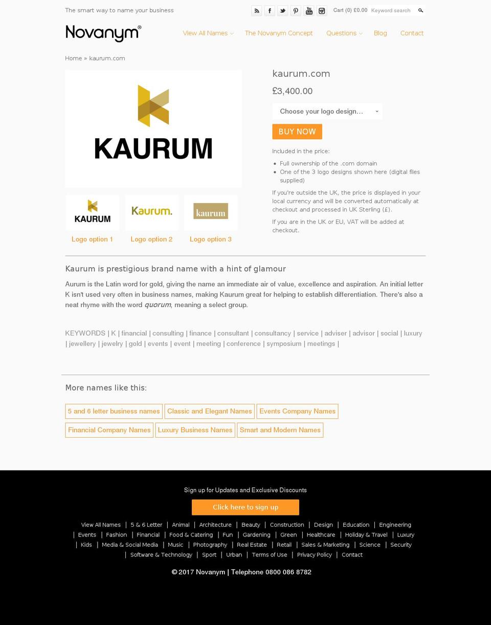 kaurum.com shopify website screenshot