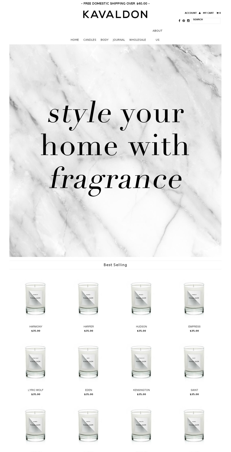 kavaldon.com shopify website screenshot