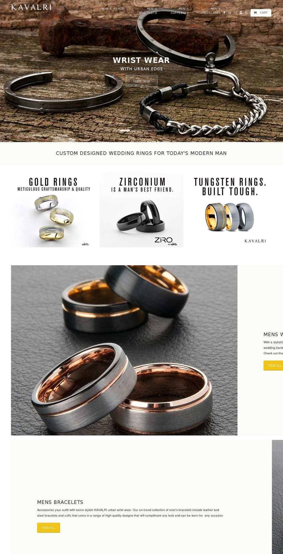 kavalri.com shopify website screenshot