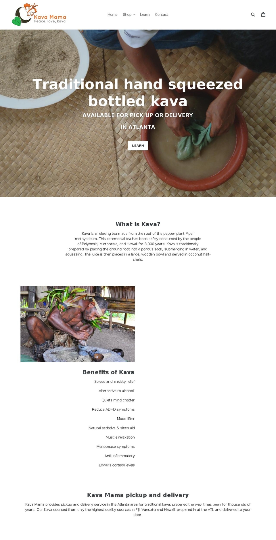 kavamamastore.com — Shopify storefront screenshot