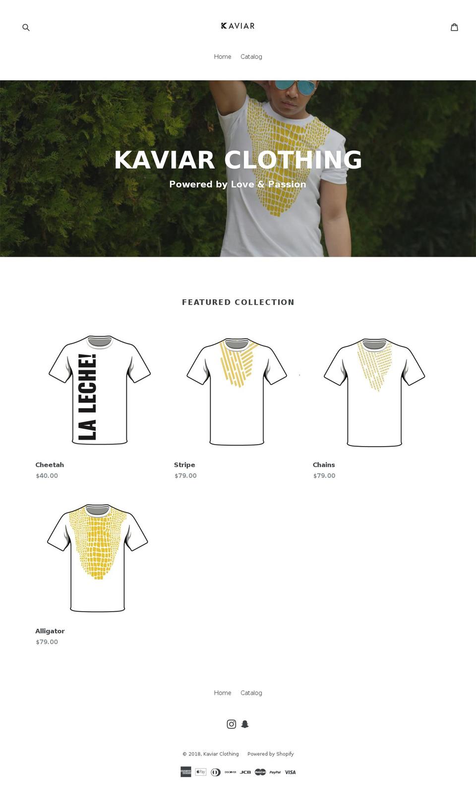 kaviarclothing.com — Shopify storefront screenshot