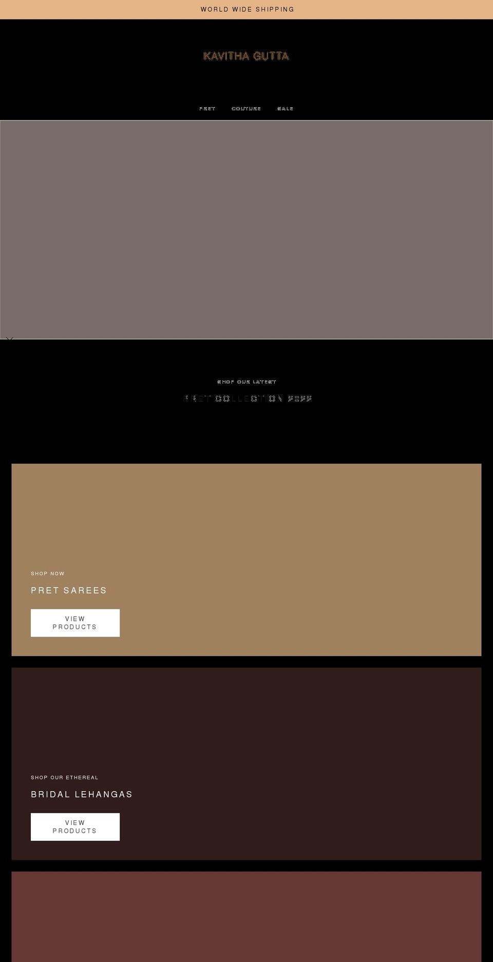 kavithagutta.com shopify website screenshot