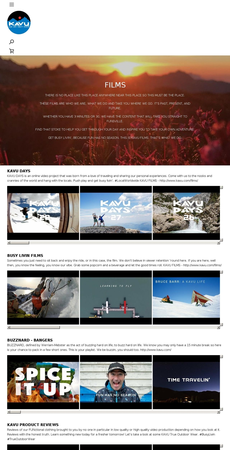 Dreamcatcher Shopify theme site example kavufilms.com